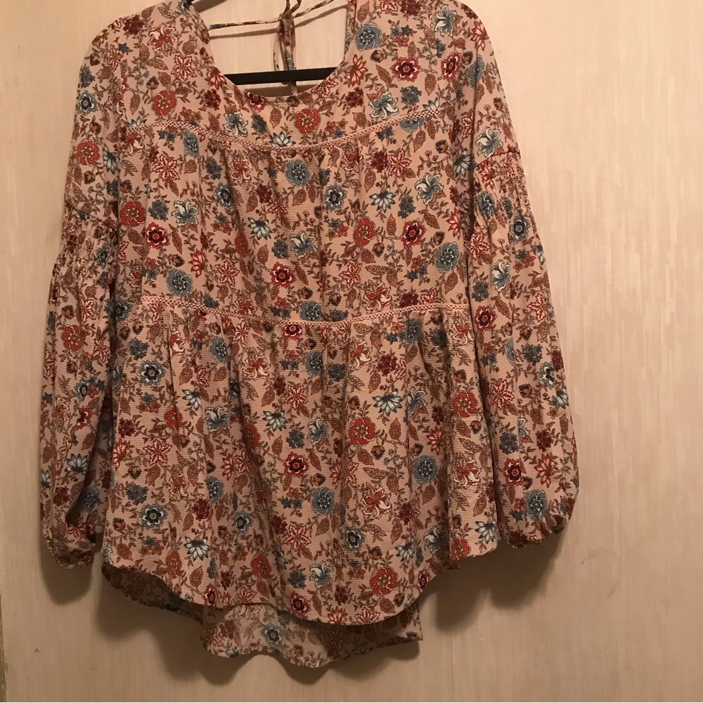 KNOX ROSE PINK FLORAL LONG SLEEVE BLOUSE